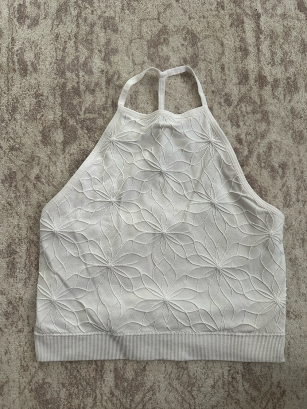 American Eagle Outfitters White Floral Embroidered Halter Bandeau